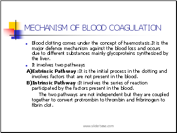 Mechanism Of Blood Coagulation