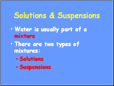 Solutions & Suspensions