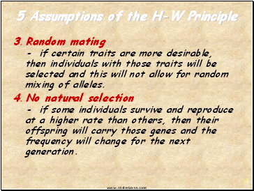 5 Assumptions of the H-W Principle