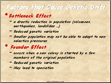 Factors that Cause Genetic Drift