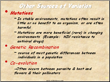 Other Sources of Variation