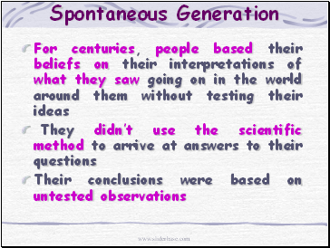 Spontaneous Generation