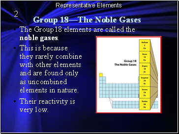 Group 18The Noble Gases