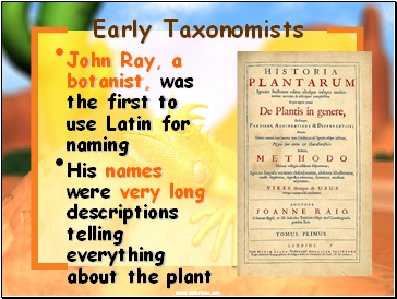 Early Taxonomists