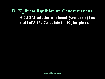 B. Ka From Equilibrium Concentrations