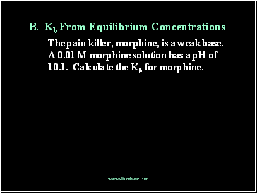 B. Kb From Equilibrium Concentrations