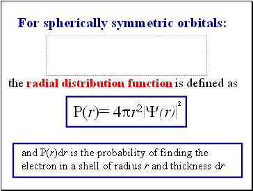For spherically symmetric orbitals: