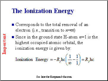 The Ionization Energy