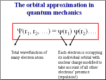 The orbital approximation in quantum mechanics