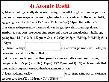 4) Atomic Radii