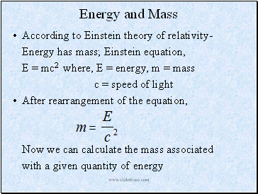 Energy and Mass