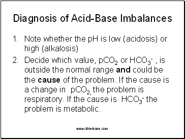 Diagnosis of Acid-Base Imbalances