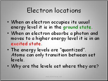 Electron locations