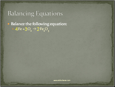 Balance the following equation: