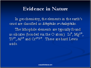 Evidence in Nature