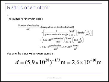 Radius of an Atom