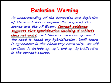 Exclusion Warning