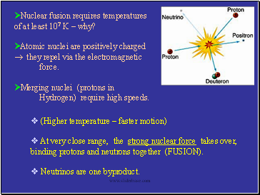 ØNuclear fusion requires temperatures of at least 107 K  why?
