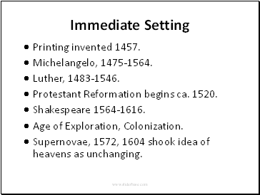 Immediate SettingPrinting invented 1457.