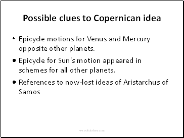 Possible clues to Copernican idea