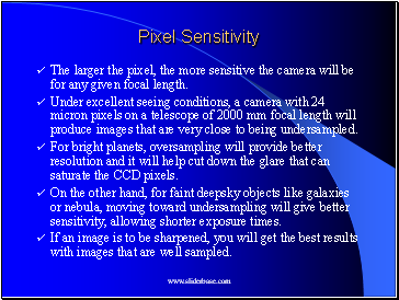 Pixel Sensitivity