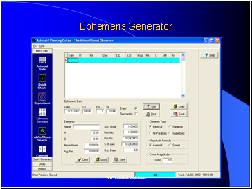 Ephemeris Generator