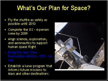 Whats Our Plan for Space?