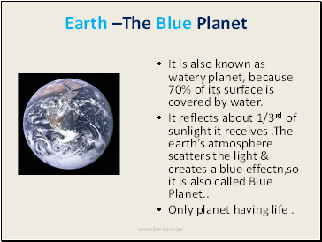 Earth The Blue Planet