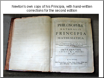 Newton's own copy of his Principia, with hand-written corrections for the second edition