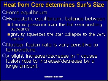 Heat from Core determines Sun's Size