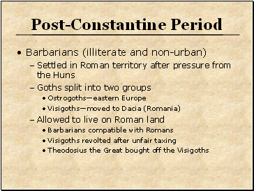 Post-Constantine Period