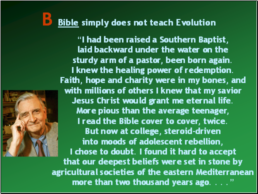 Bible simply does not teach Evolution