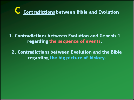 Contradictions between Bible and Evolution