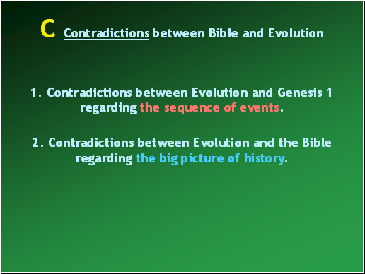 Contradictions between Bible and Evolution
