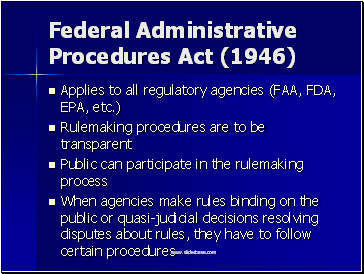 Federal Administrative Procedures Act (1946)