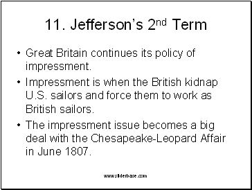 11. Jeffersons 2nd Term