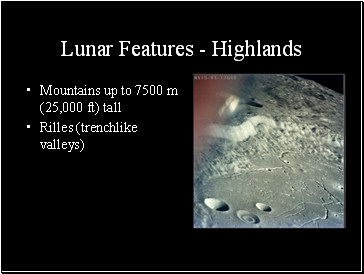 Lunar Features - Highlands