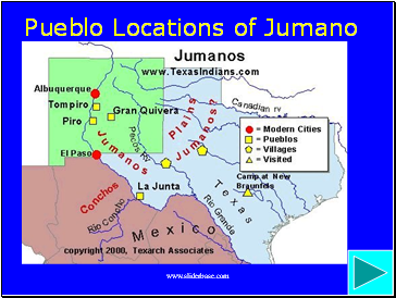 Pueblo Locations of Jumano