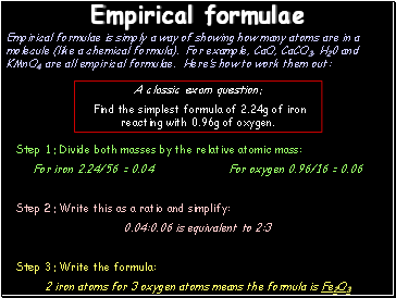 Empirical formulae