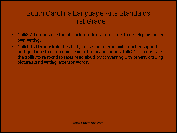 South Carolina Language Arts Standards First Grade