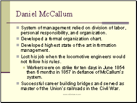 Daniel Mccallum Organizational Chart