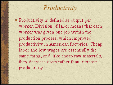 Productivity