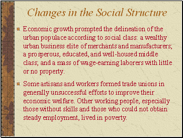 Changes in the Social Structure
