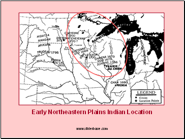 Early Northeastern Plains Indian Location