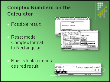 Complex Numbers on the Calculator