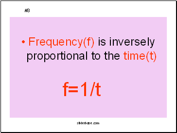 Frequency(f) is inversely proportional to the time(t)