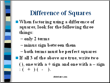 Difference of Squares