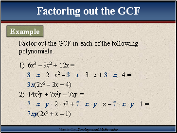 Factoring out the GCF
