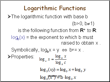 Logarithic Functions