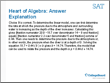 Heart of Algebra: Answer